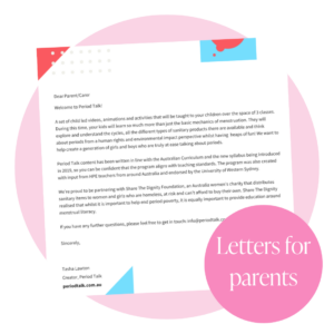 Period Talk - Letter for parents